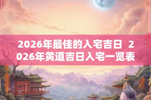 2026年最佳的入宅吉日  2026年黄道吉日入宅一览表