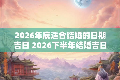 2026年底适合结婚的日期吉日 2026下半年结婚吉日查询