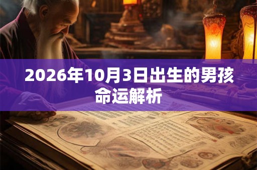 2026年10月3日出生的男孩命运解析