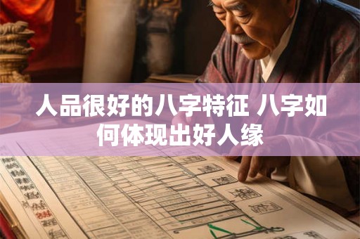 人品很好的八字特征 八字如何体现出好人缘