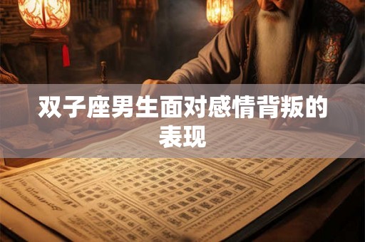 双子座男生面对感情背叛的表现