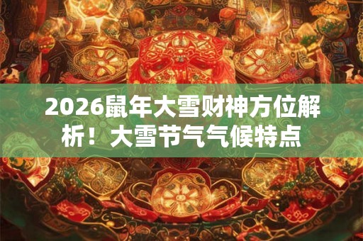 2026鼠年大雪财神方位解析!大雪节气气候特点 2026鼠年大雪财神方位解析!大雪节气气候特点