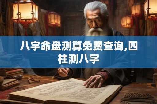 八字命盘测算免费查询,四柱测八字