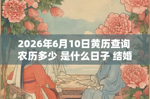 2026年6月10日黄历查询 农历多少 是什么日子 结婚吉时 2026年6月10日黄历查询 农历多少 是什么日子 结婚吉时