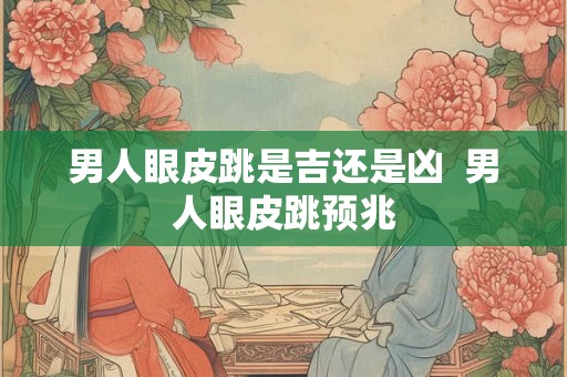 男人眼皮跳是吉还是凶  男人眼皮跳预兆