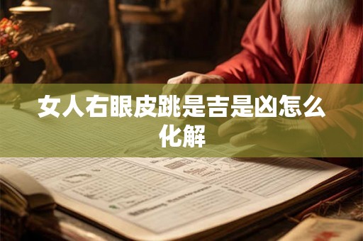 女人右眼皮跳是吉是凶怎么化解