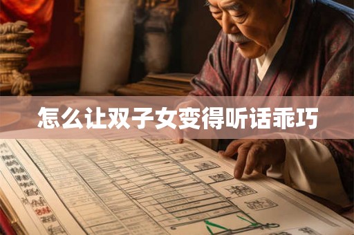 怎么让双子女变得听话乖巧
