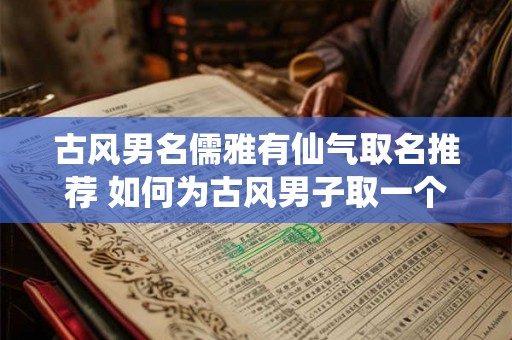 古风男名儒雅有仙气取名推荐 如何为古风男子取一个儒雅有仙气的名字