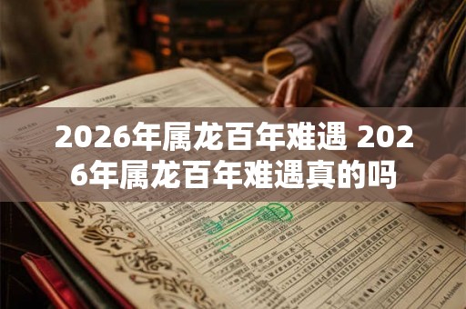 2026年属龙百年难遇 2026年属龙百年难遇真的吗