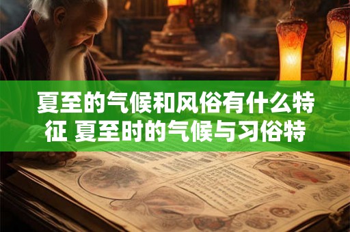 夏至的气候和风俗有什么特征 夏至时的气候与习俗特点