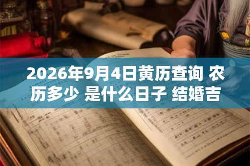 2026年9月4日黄历查询 农历多少 是什么日子 结婚吉时