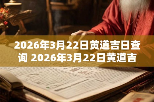 2026年3月22日黄道吉日查询 2026年3月22日黄道吉日是什么