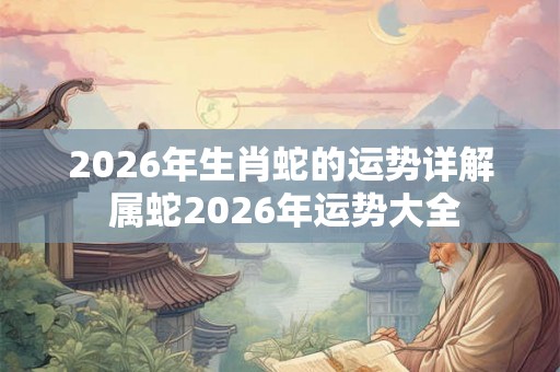 2026年生肖蛇的运势详解 属蛇2026年运势大全