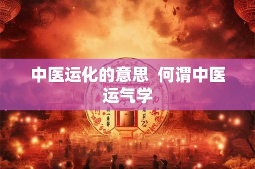 中医运化的意思  何谓中医运气学