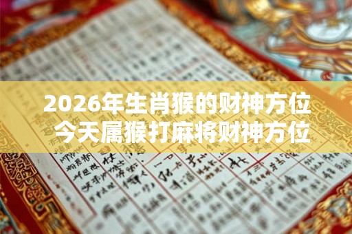 2026年生肖猴的财神方位  今天属猴打麻将财神方位