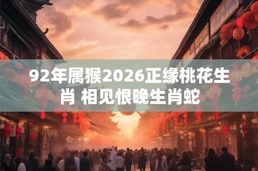 92年属猴2026正缘桃花生肖 相见恨晚生肖蛇 92年属猴2026正缘桃花生肖 相见恨晚生肖蛇