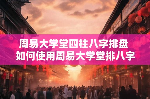 周易大学堂四柱八字排盘 如何使用周易大学堂排八字 周易大学堂四柱八字排盘 如何使用周易大学堂排八字