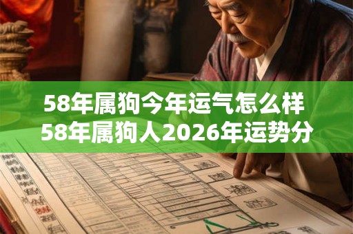58年属狗今年运气怎么样 58年属狗人2026年运势分析
