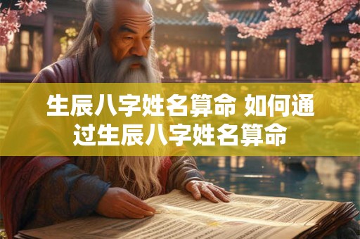 生辰八字姓名算命 如何通过生辰八字姓名算命