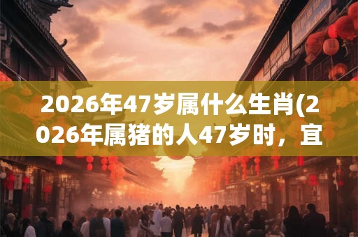 2026年47岁属什么生肖(2026年属猪的人47岁时，宜采取哪些职场策略？)