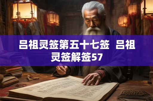 吕祖灵签第五十七签  吕祖灵签解签57