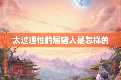 太过理性的属猪人是怎样的 太过理性的属猪人是怎样的