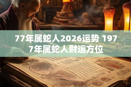 77年属蛇人2026运势 1977年属蛇人财运方位