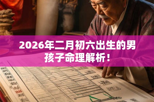 2026年二月初六出生的男孩子命理解析！