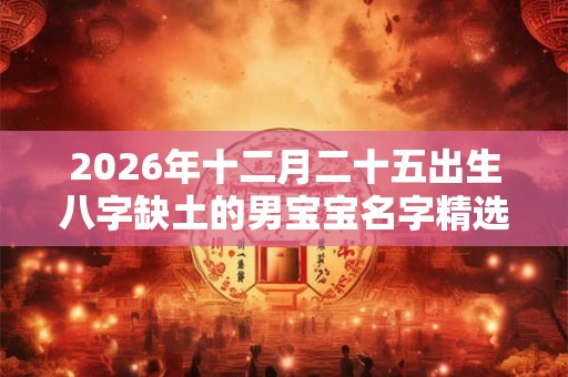 2026年十二月二十五出生八字缺土的男宝宝名字精选