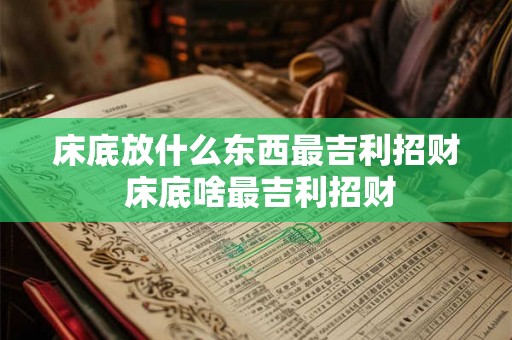 床底放什么东西最吉利招财 床底啥最吉利招财