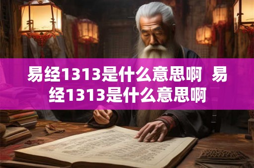 易经1313是什么意思啊  易经1313是什么意思啊
