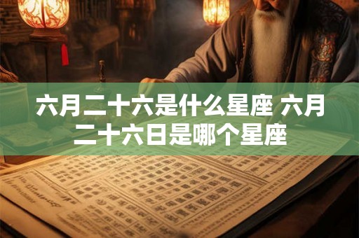 六月二十六是什么星座 六月二十六日是哪个星座 六月二十六是什么星座 六月二十六日是哪个星座