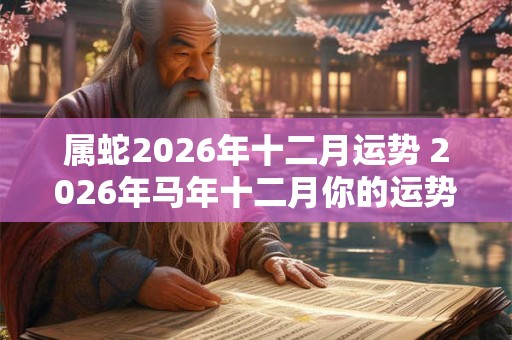 属蛇2026年十二月运势 2026年马年十二月你的运势如何