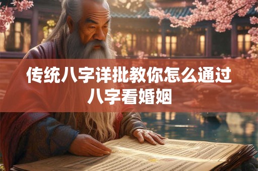 传统八字详批教你怎么通过八字看婚姻