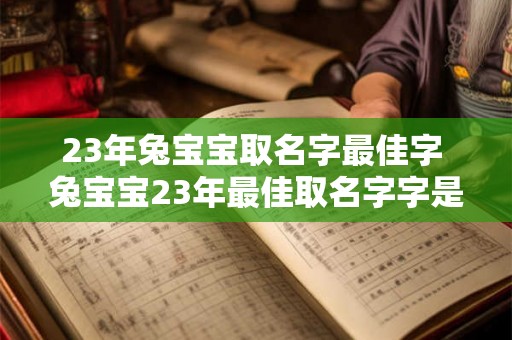 23年兔宝宝取名字最佳字 兔宝宝23年最佳取名字字是哪个