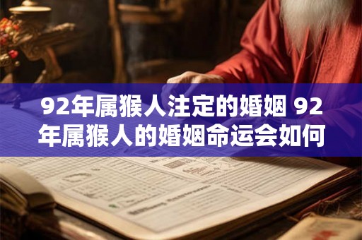 92年属猴人注定的婚姻 92年属猴人的婚姻命运会如何