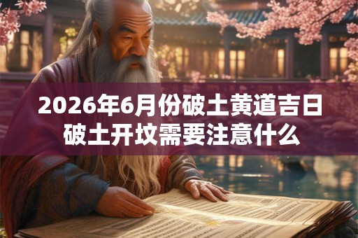 2026年6月份破土黄道吉日 破土开坟需要注意什么