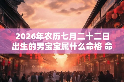 2026年农历七月二十二日出生的男宝宝属什么命格 命运详解