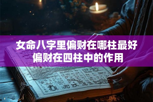 女命八字里偏财在哪柱最好 偏财在四柱中的作用 女命八字里偏财在哪柱最好 偏财在四柱中的作用