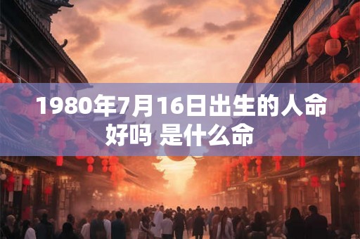 1980年7月16日出生的人命好吗 是什么命