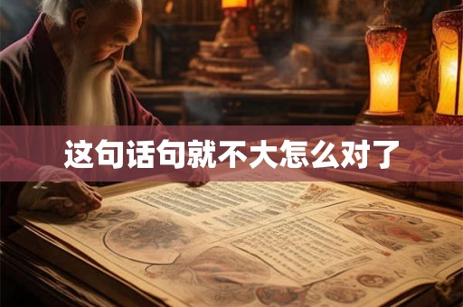 这句话句就不大怎么对了