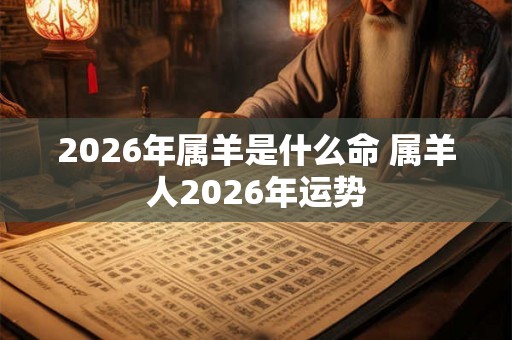 2026年属羊是什么命 属羊人2026年运势