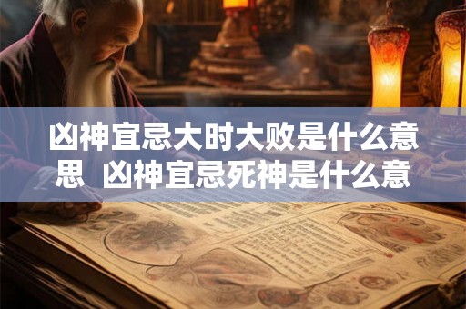 凶神宜忌大时大败是什么意思  凶神宜忌死神是什么意思
