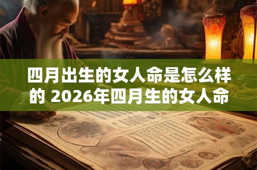 四月出生的女人命是怎么样的 2026年四月生的女人命运分析
