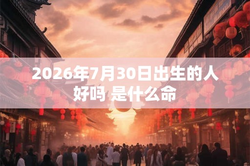 2026年7月30日出生的人好吗 是什么命