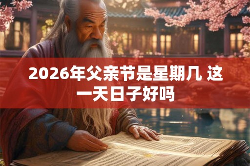 2026年父亲节是星期几 这一天日子好吗