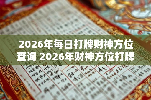 2026年每日打牌财神方位查询 2026年财神方位打牌查询 2026年每日打牌财神方位查询 2026年财神方位打牌查询