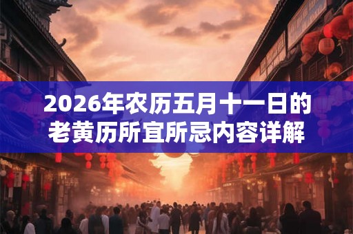 2026年农历五月十一日的老黄历所宜所忌内容详解