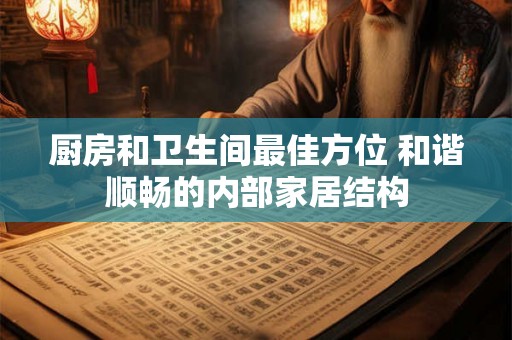 厨房和卫生间最佳方位 和谐顺畅的内部家居结构 厨房和卫生间最佳方位 和谐顺畅的内部家居结构