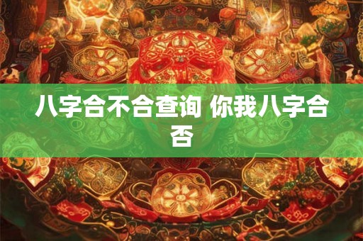 八字合不合查询 你我八字合否